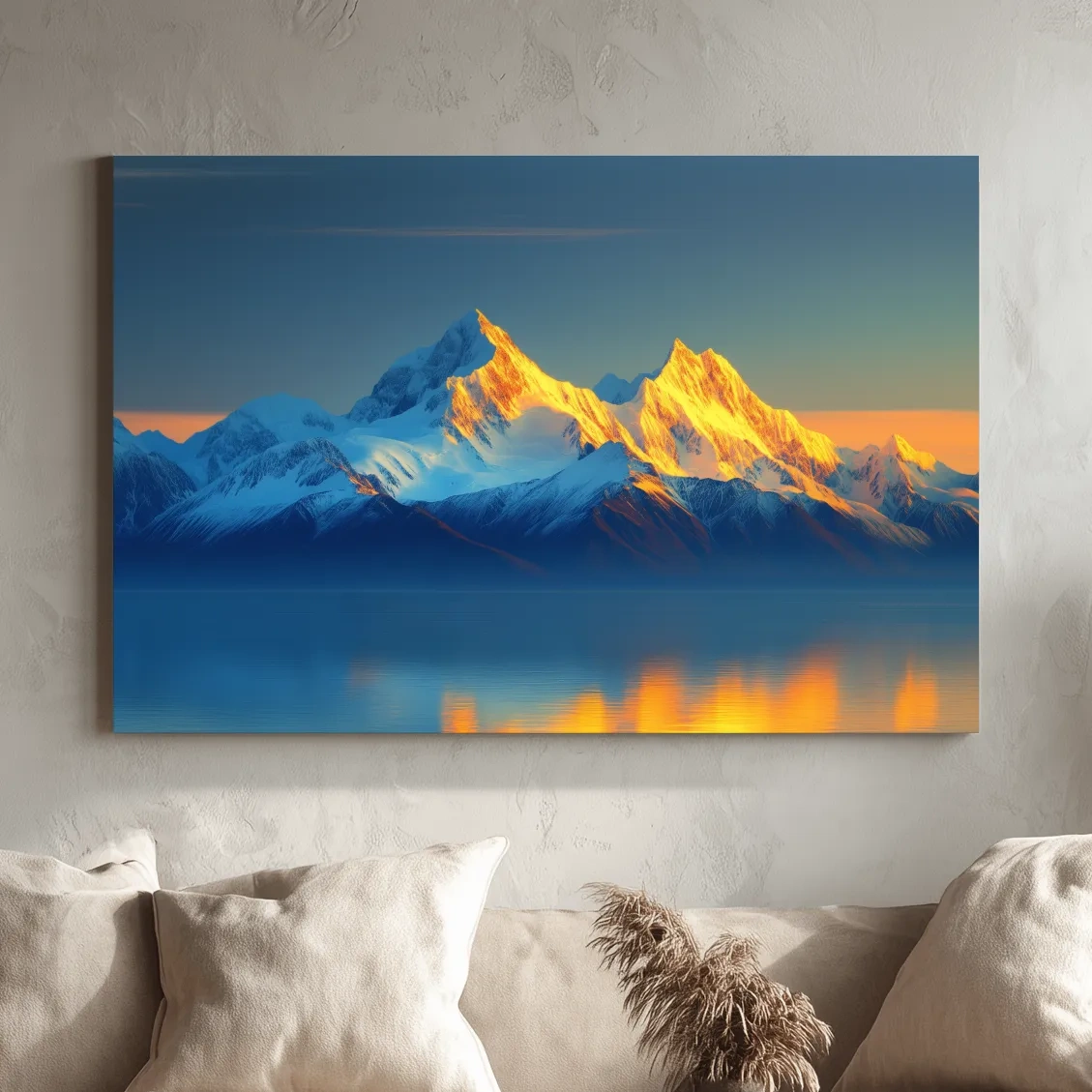Arctic Glacier Mountain Sunset - Golden Hour Photographic Wall Art
