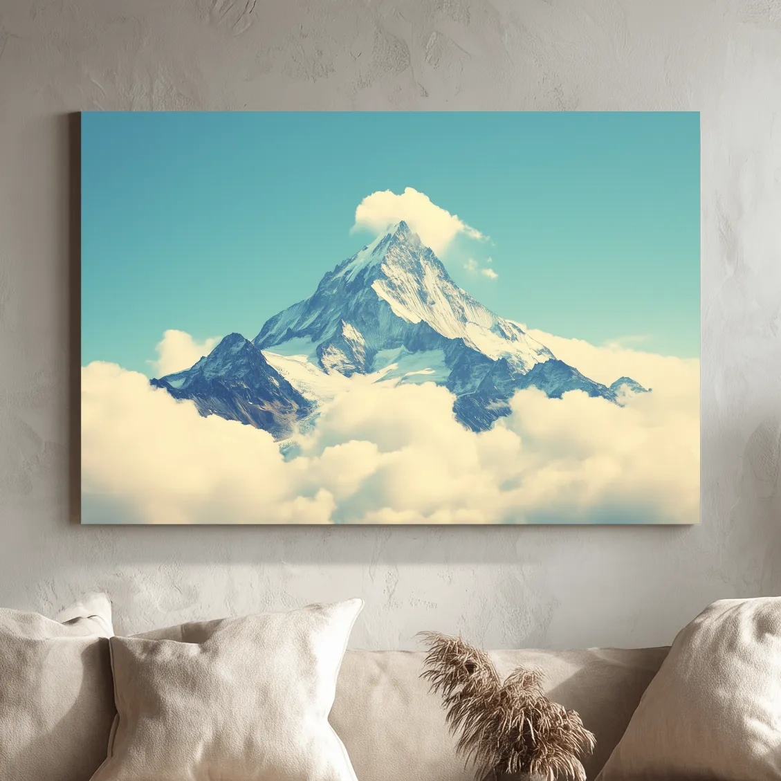 Snowy Alpine Peak Above Clouds - Serene Mountain Wall Art