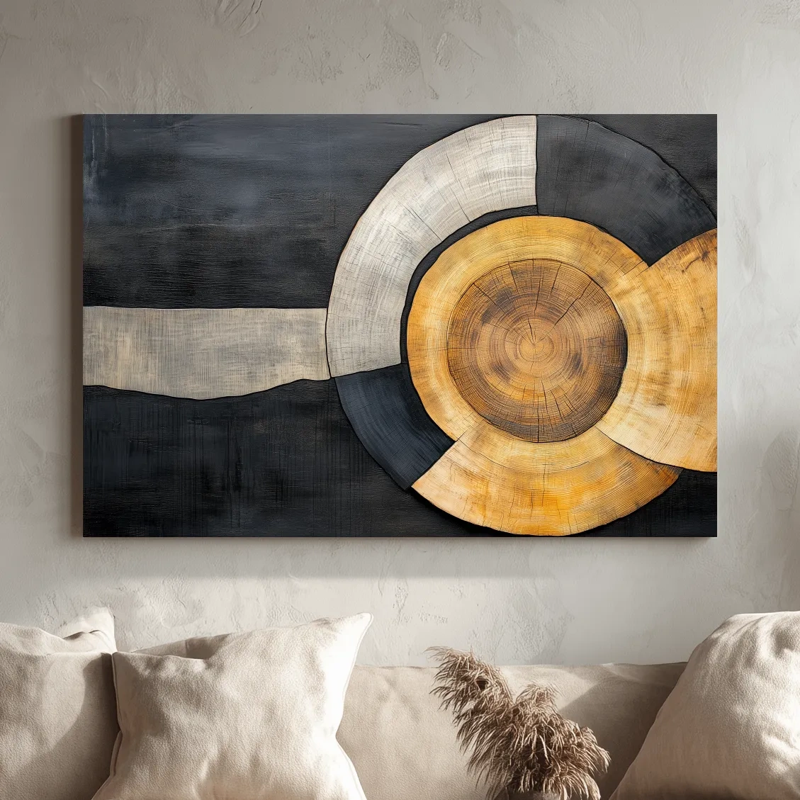 Textured Abstract Wood Grain Circles - Modern Rustic Geometric Wall Art