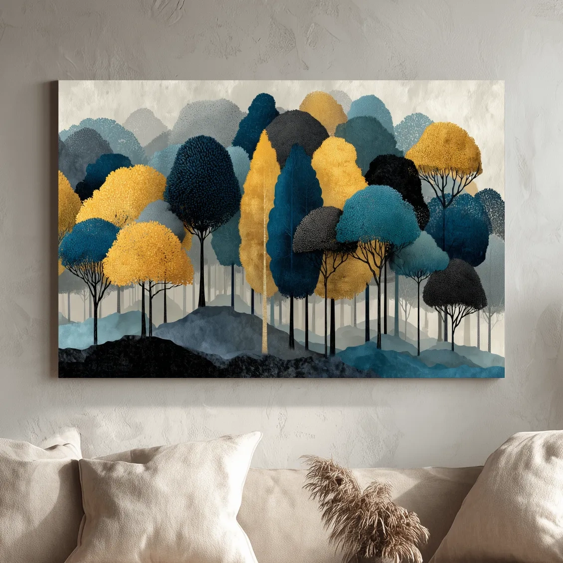 Abstract Woodland Forest Landscape - Contemporary Bohemian Wall Art