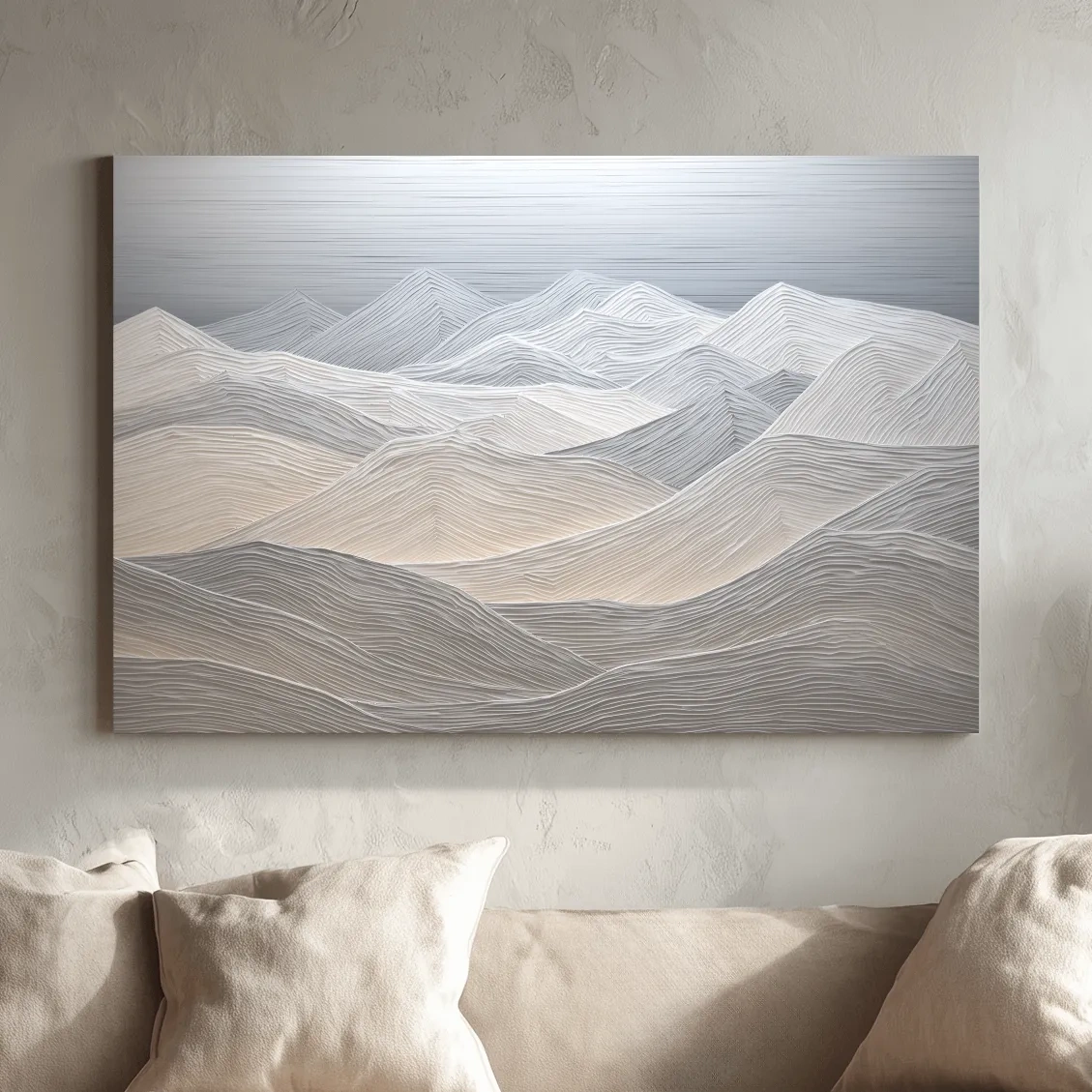 Minimalist Topographic Mountain Ridges - 3D Painting Effect Wall Art