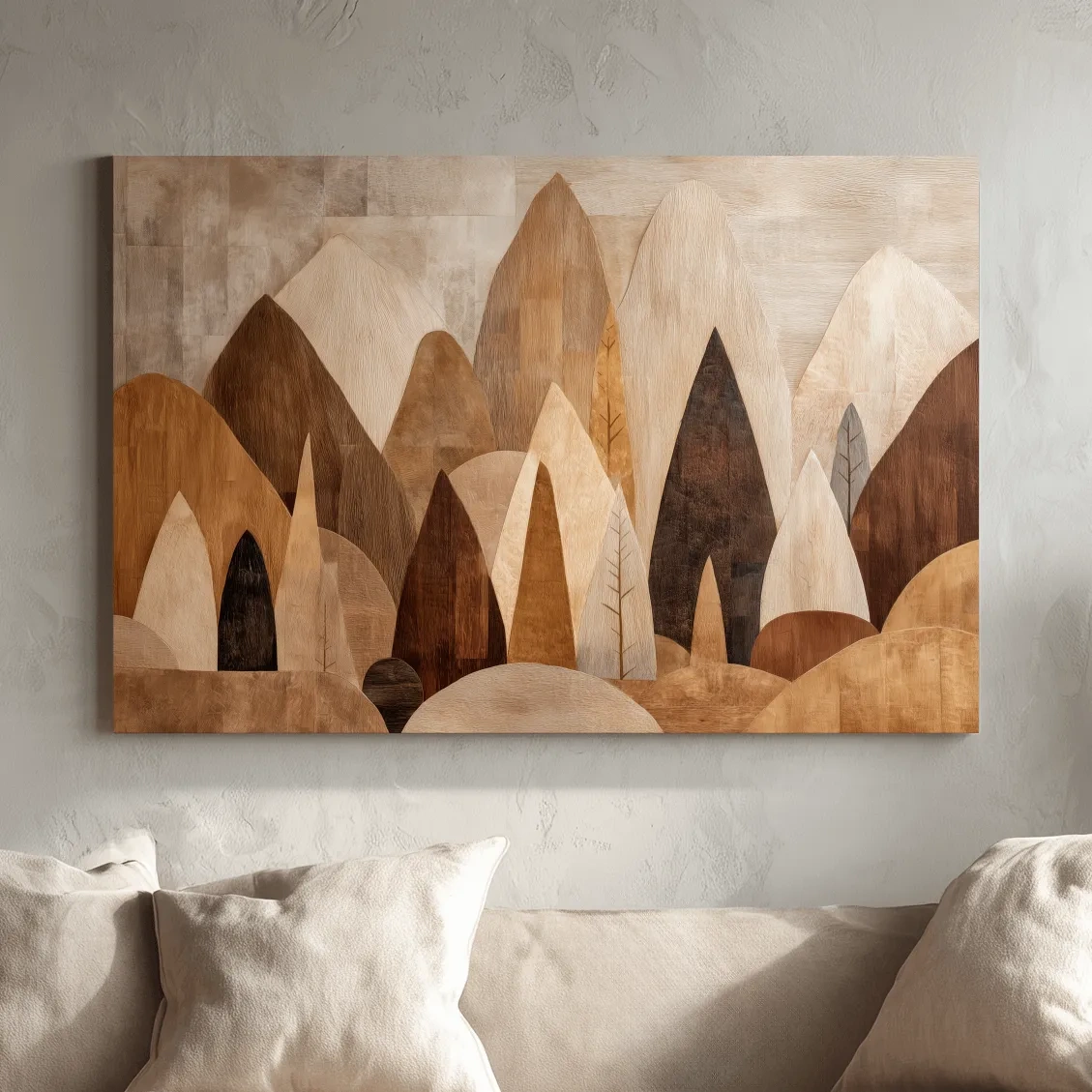 Earthy Abstract Boho Mountains - Modern Minimalist Forest Wall Art