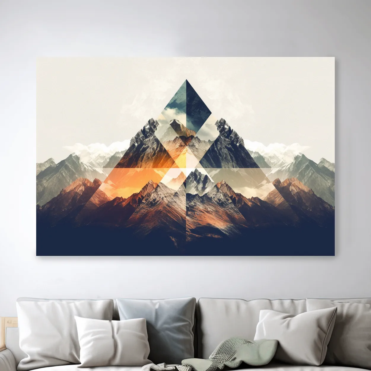 Abstract and geometric textured mountain art