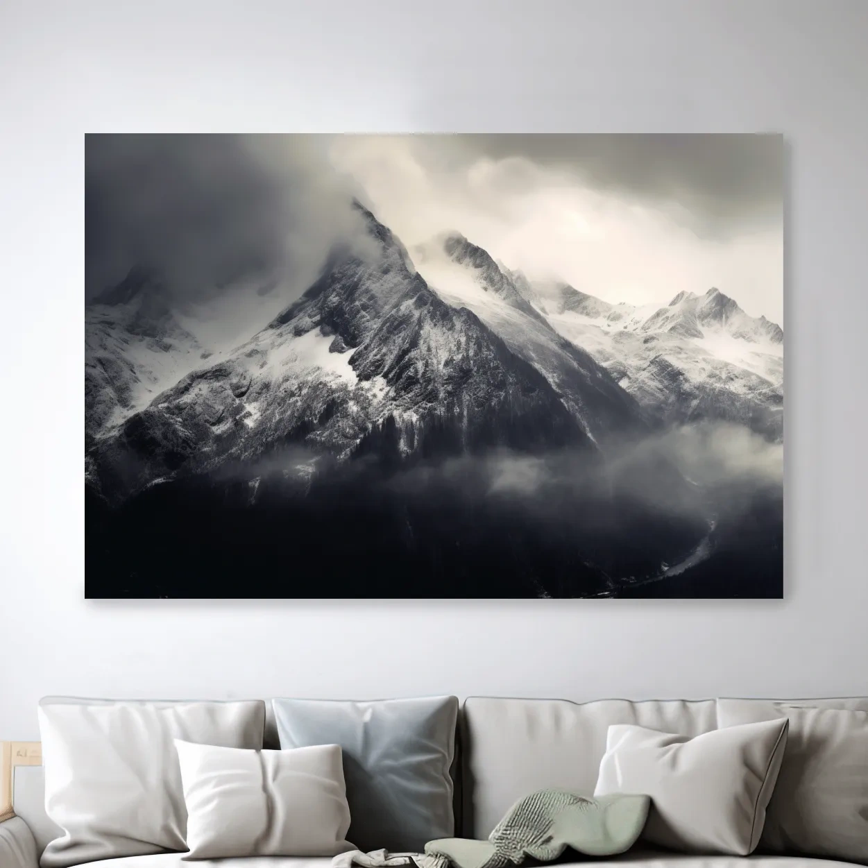 Photographic art, ominous glacier in the clouds