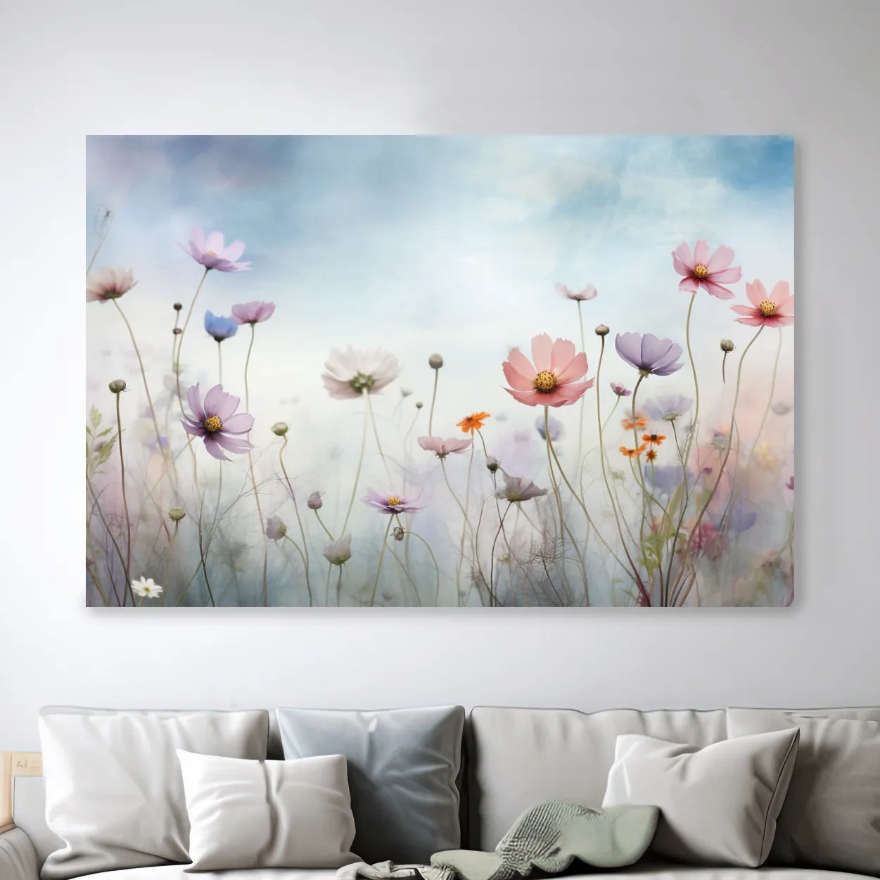 Beautiful bright alpine flowers illustration art