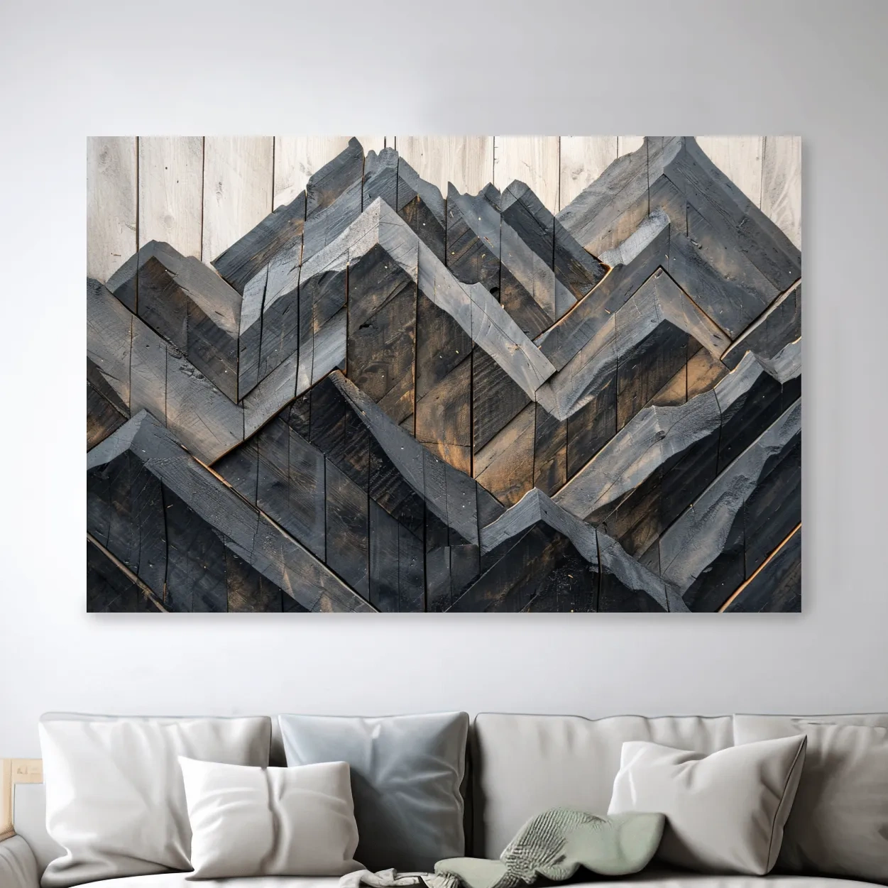 Rustic mountain art, wooden pallets effect