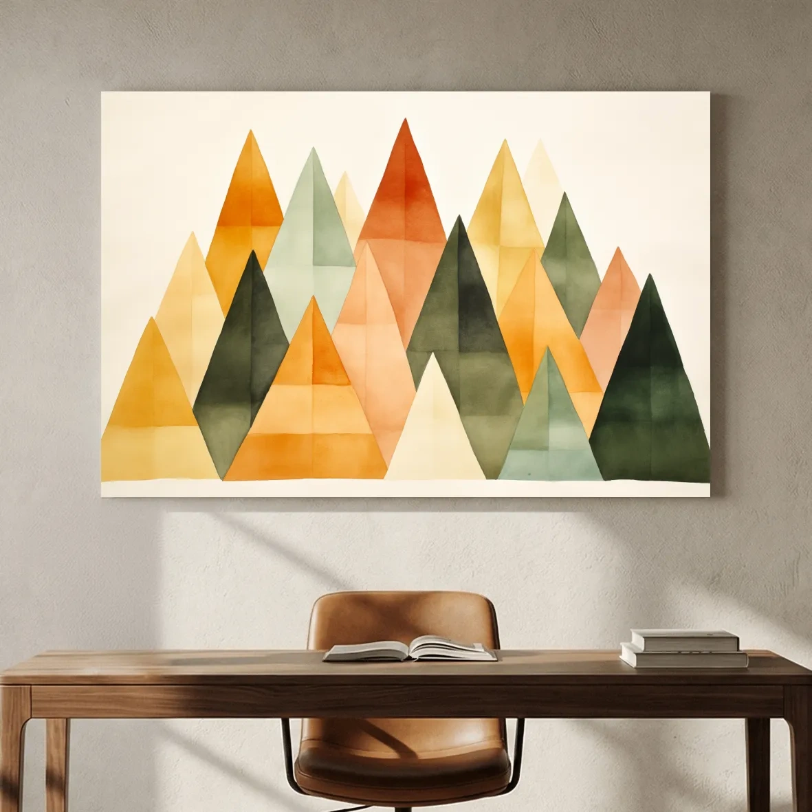 Geometic bohemian mountains illustration wall art