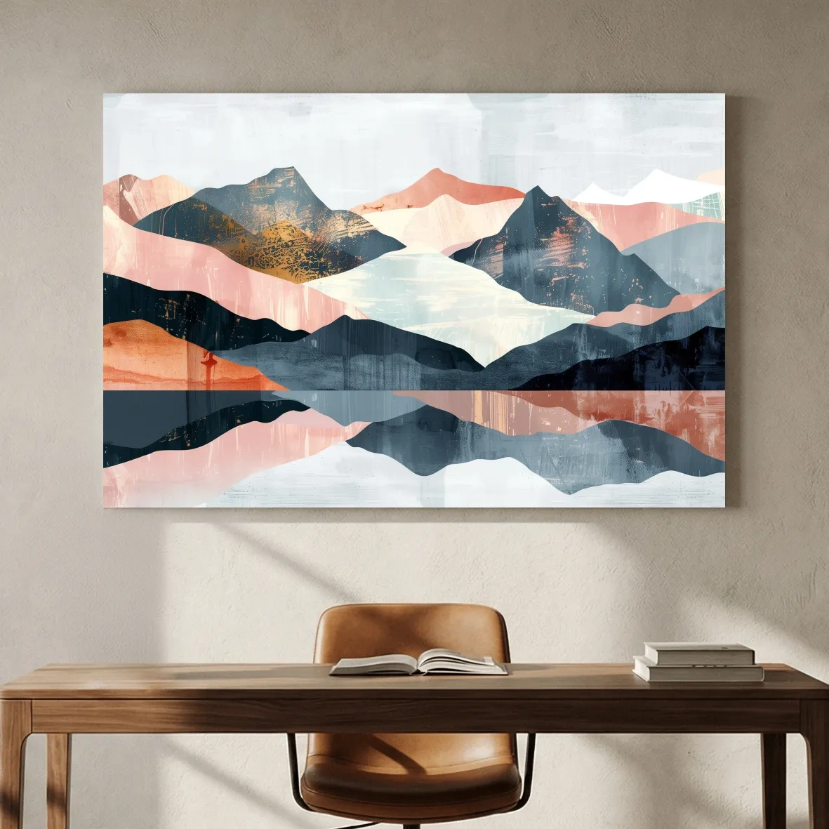 Abstract Pastel Mountain Peaks - Modern Landscape Wall Art