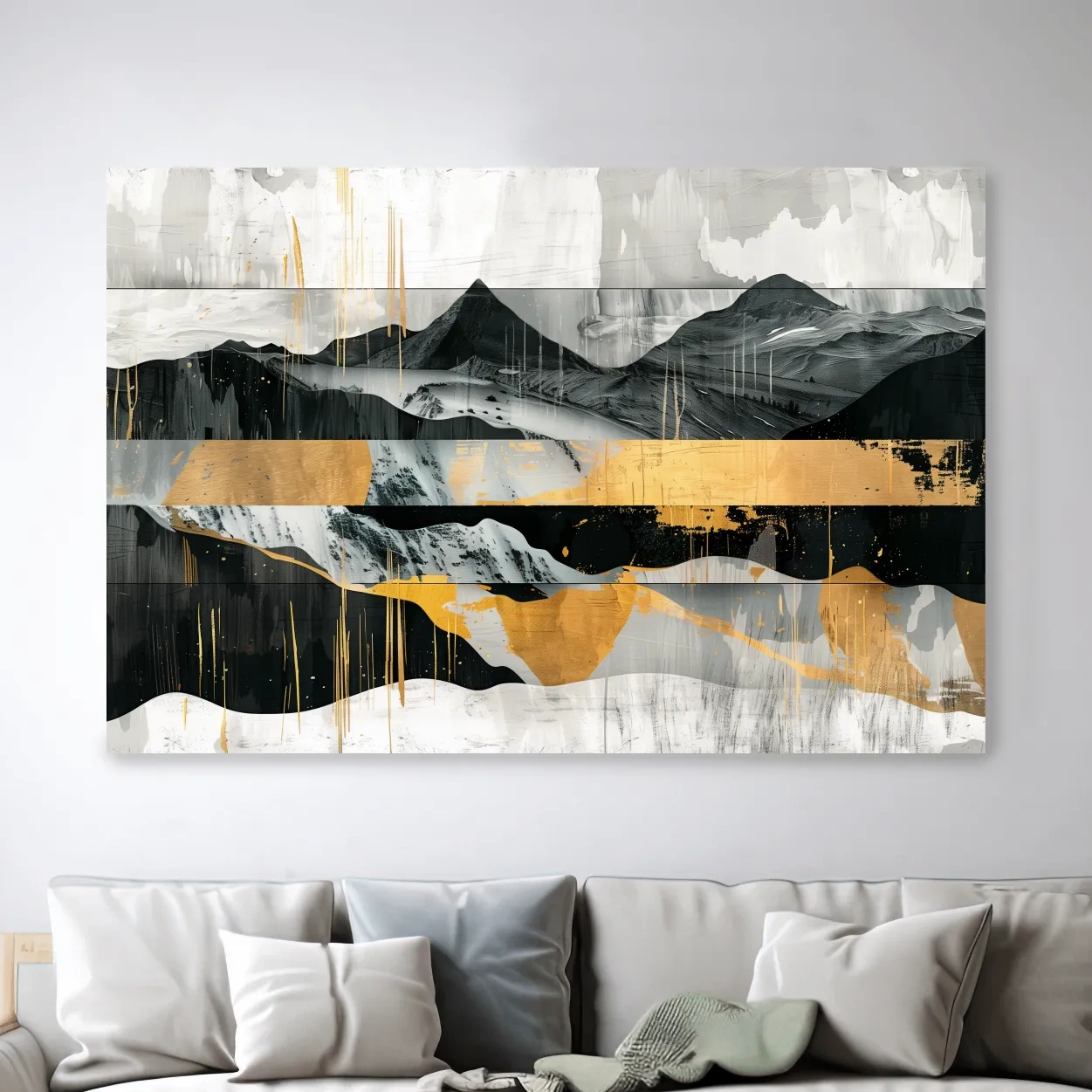 Modern abstract mountain art painting, large format wall art