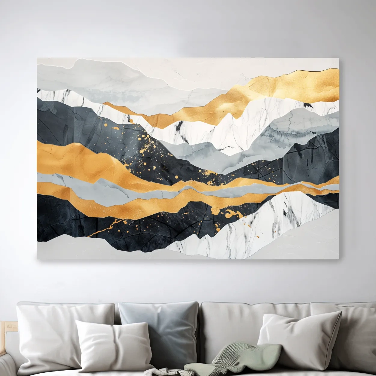 Abstract Layered Mountains - Elegant Modern Landscape Wall Art