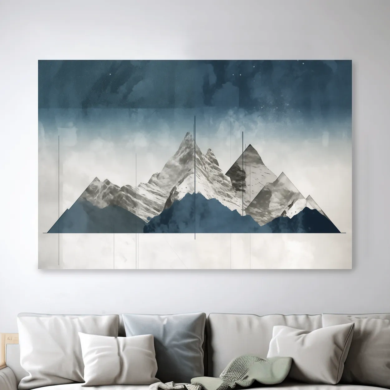 Simple abstract mountain painting