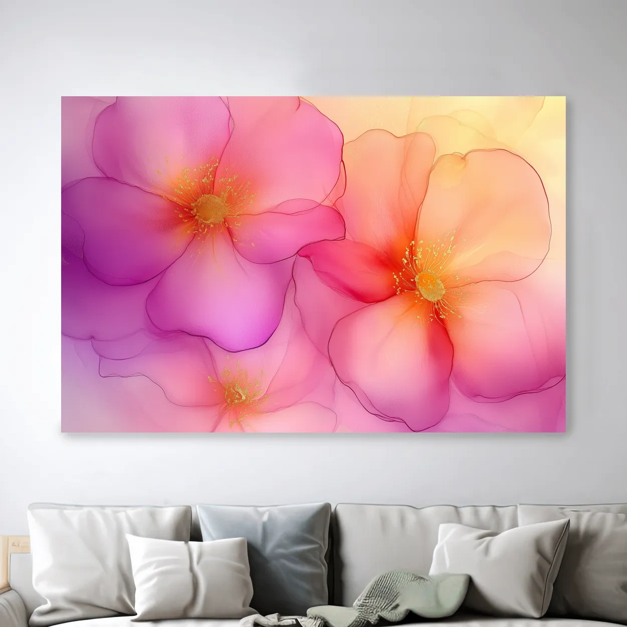 Poppy flowers, beautiful watercolour painting style wall art