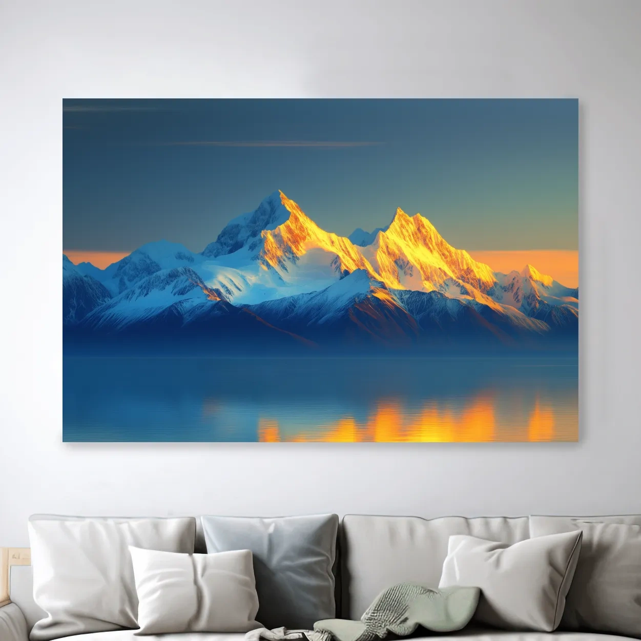 Arctic Glacier Mountain Sunset - Golden Hour Photographic Wall Art