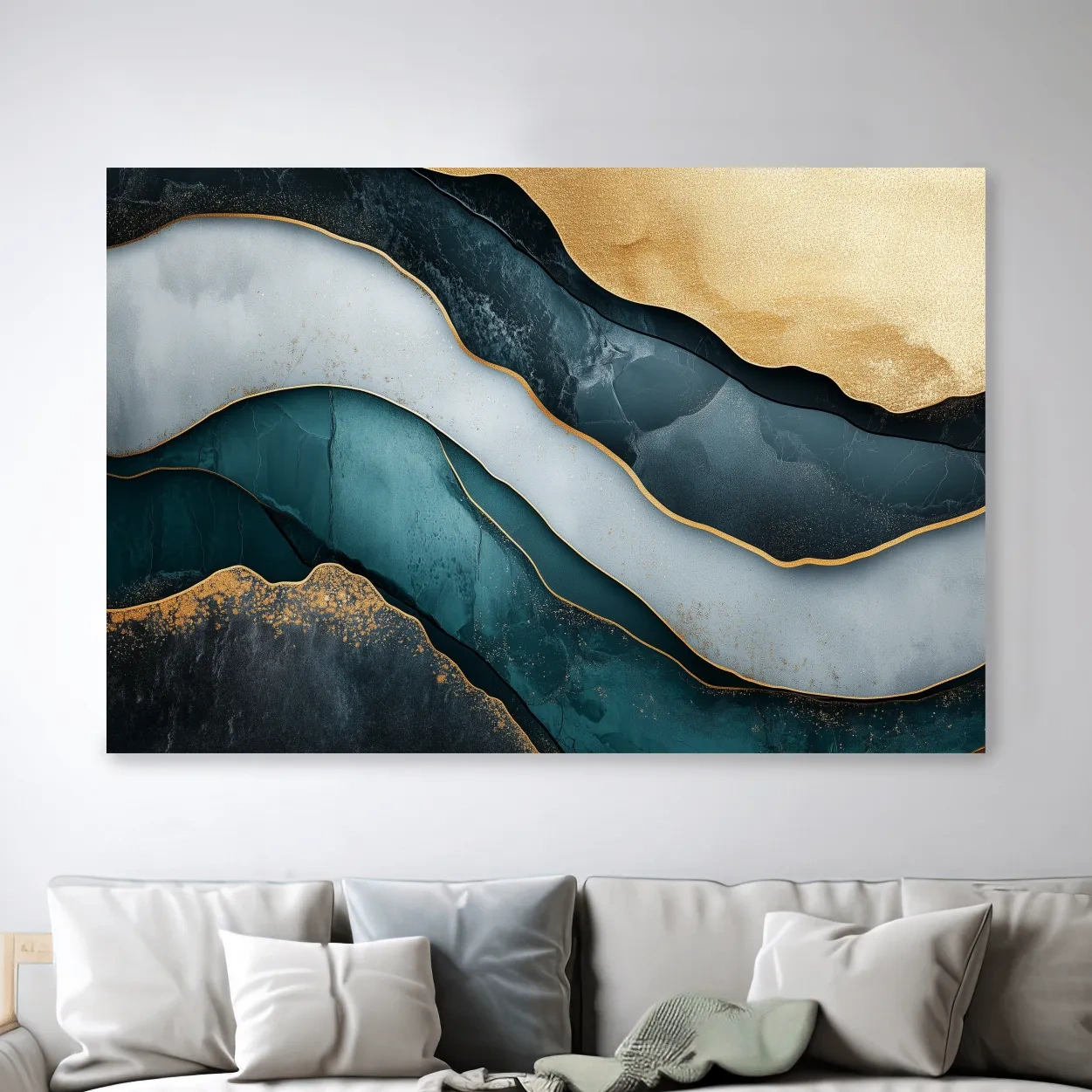Elegant Gold Abstract Layers - Modern Marble Texture Wall Art