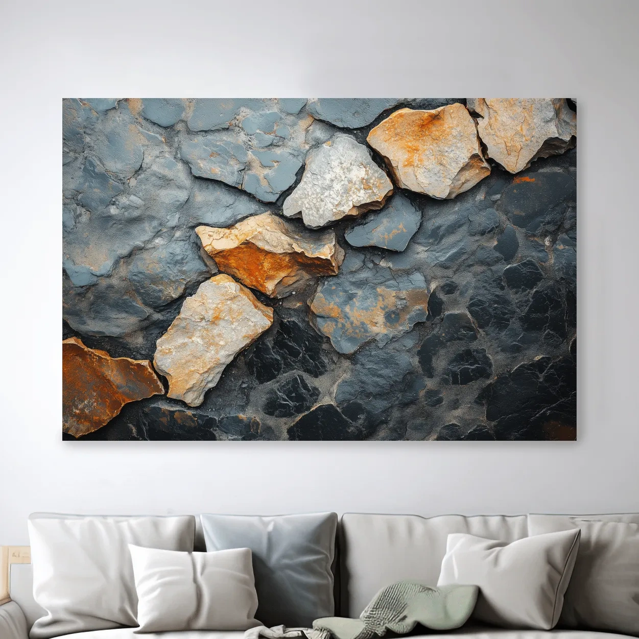 Textured Slate Stone Abstract - Modern Rustic Rock Wall Art