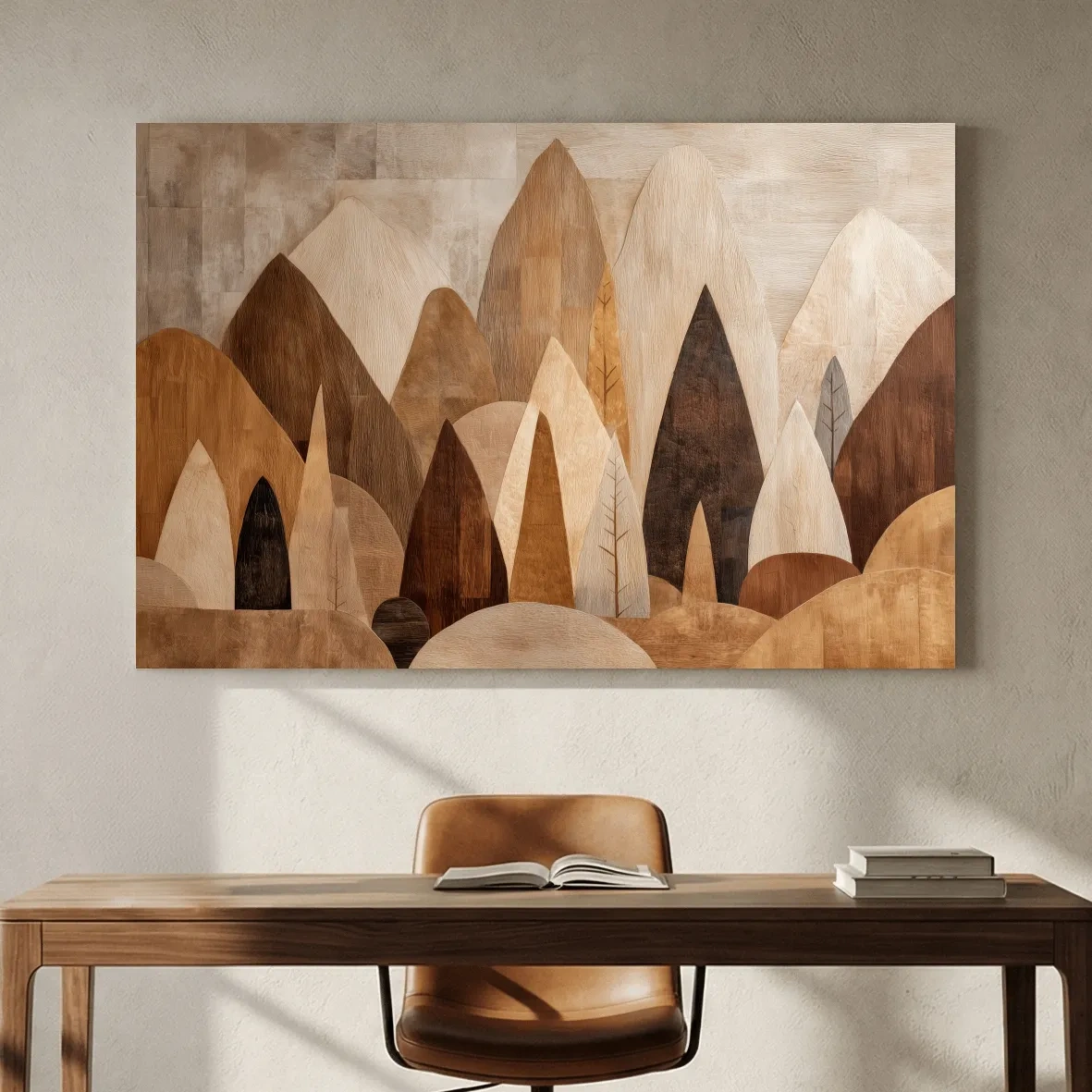 Earthy Abstract Boho Mountains - Modern Minimalist Forest Wall Art