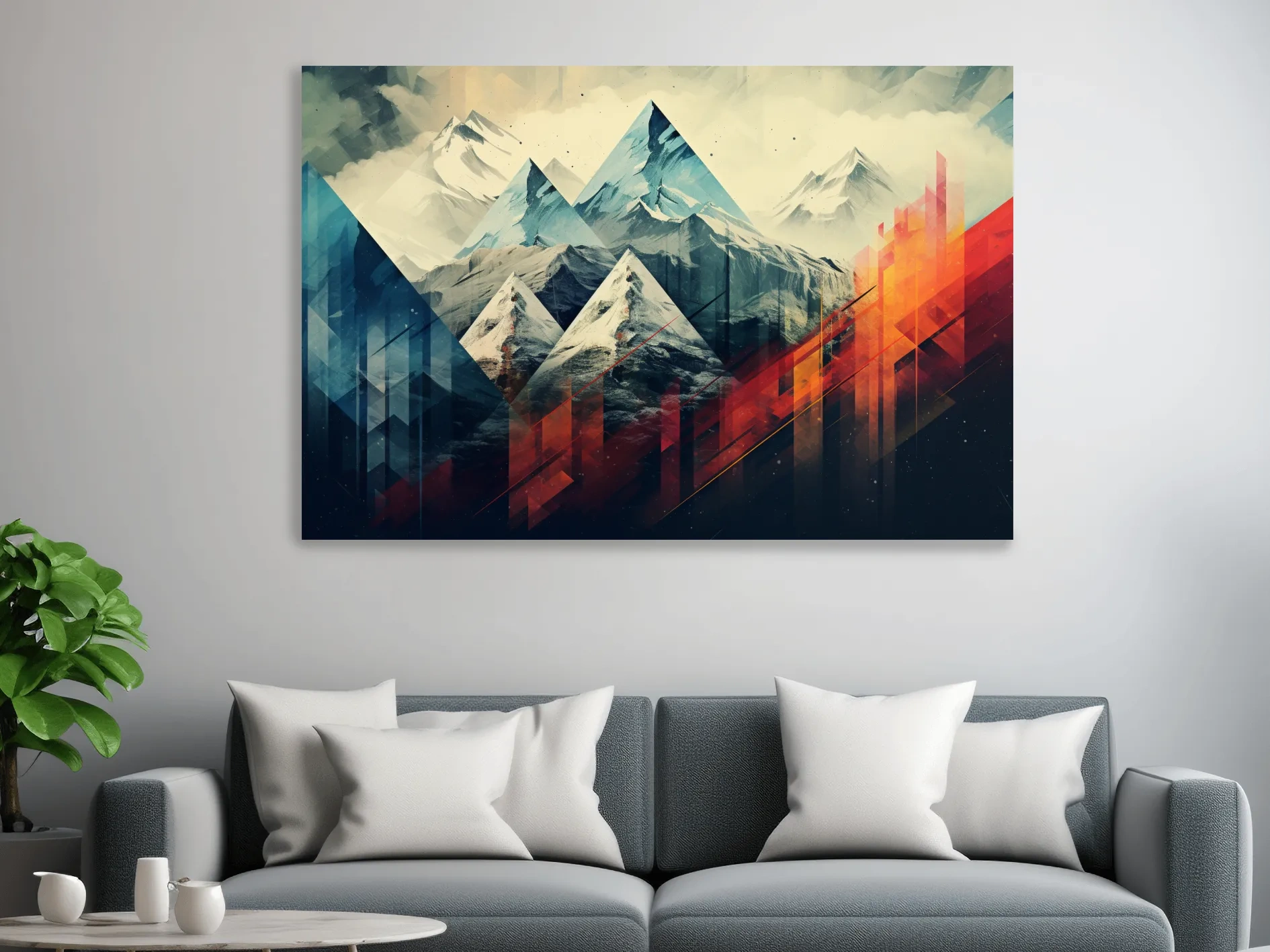 Geometric Abstract Alpine Mountains - Modern Colorful Wall Art