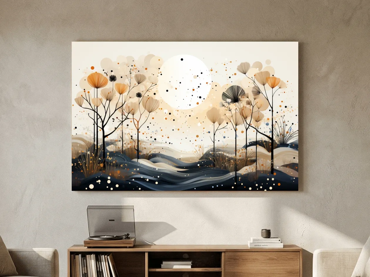 Chic Boho Botanical Dandelion Landscape - Nature Forest Wall Art