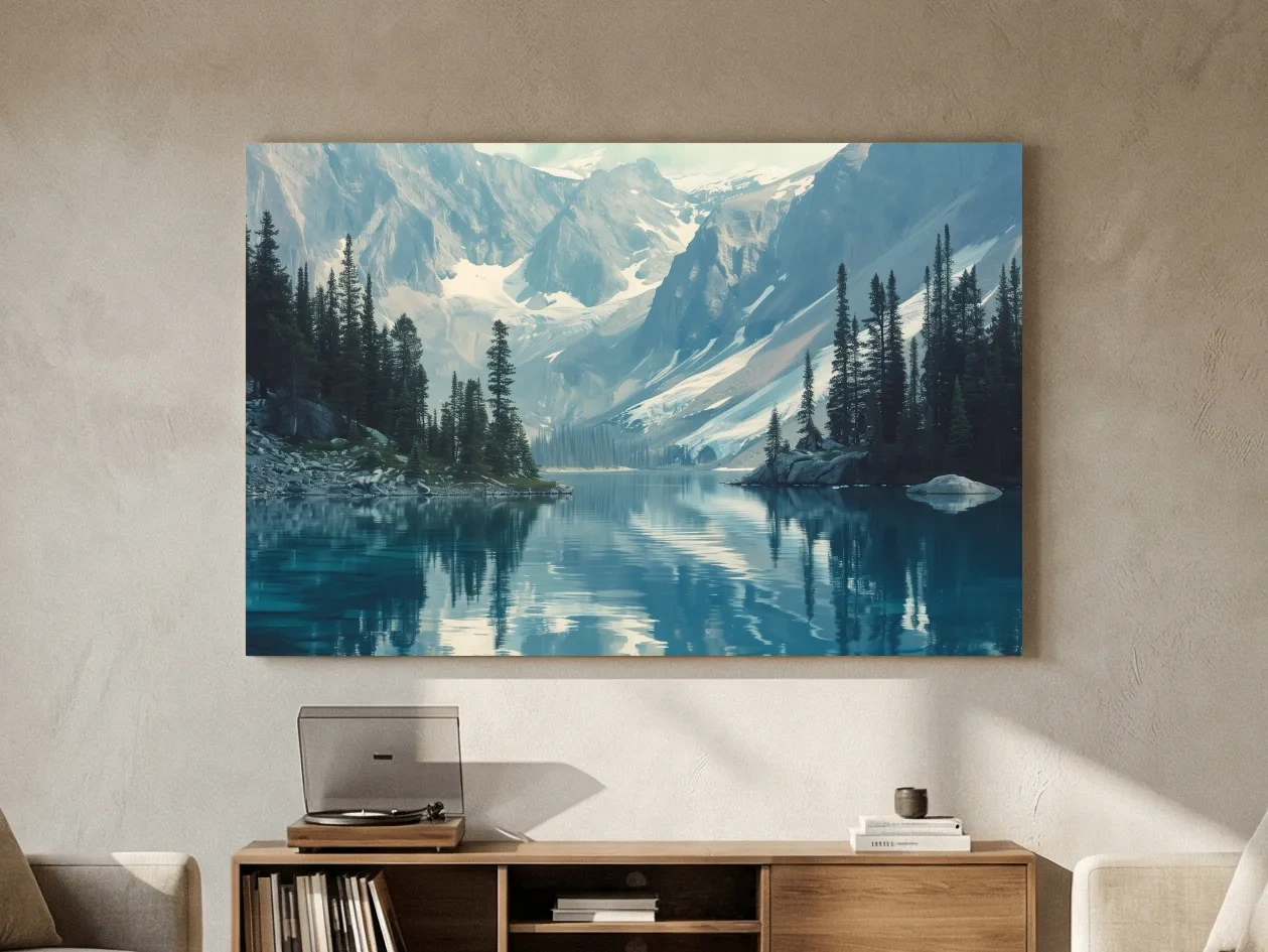 Rocky Mountains Turquoise Alpine Lake Reflection Photography - Pacific Northwest Mountain Wall Art
