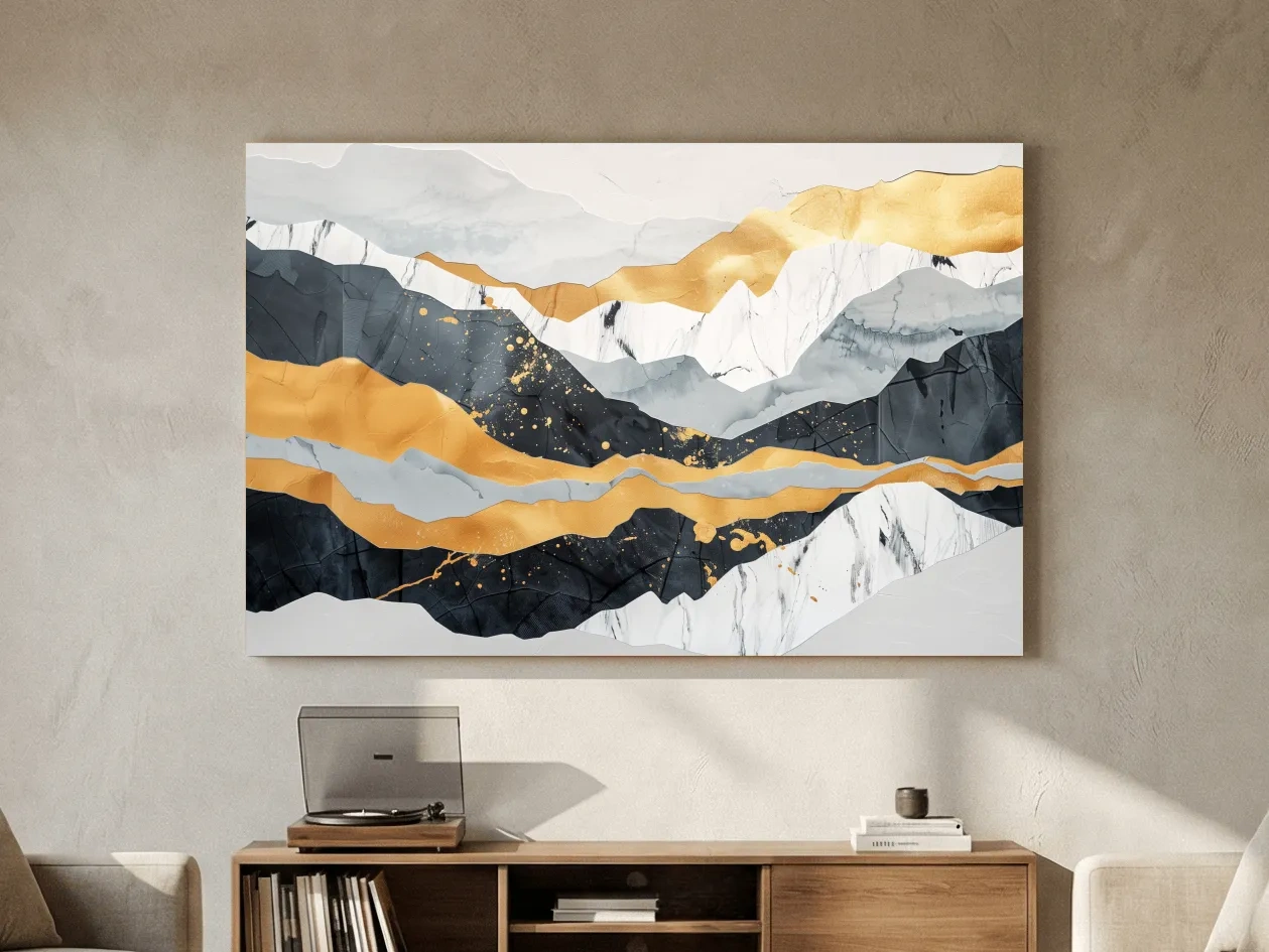 Abstract Layered Mountains - Elegant Modern Landscape Wall Art