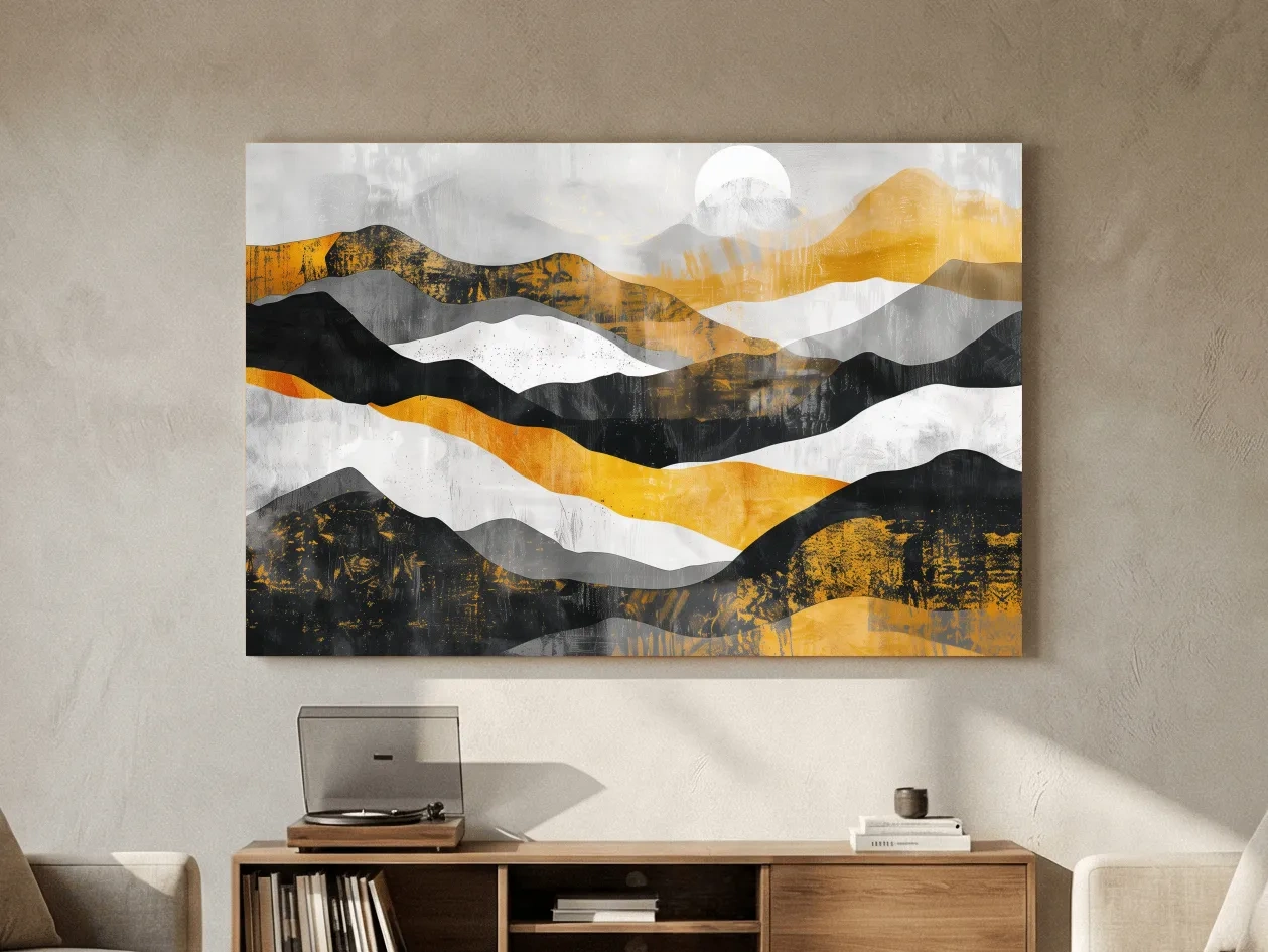 Abstract Layered Mountain Ranges - Modern Landscape Wall Art
