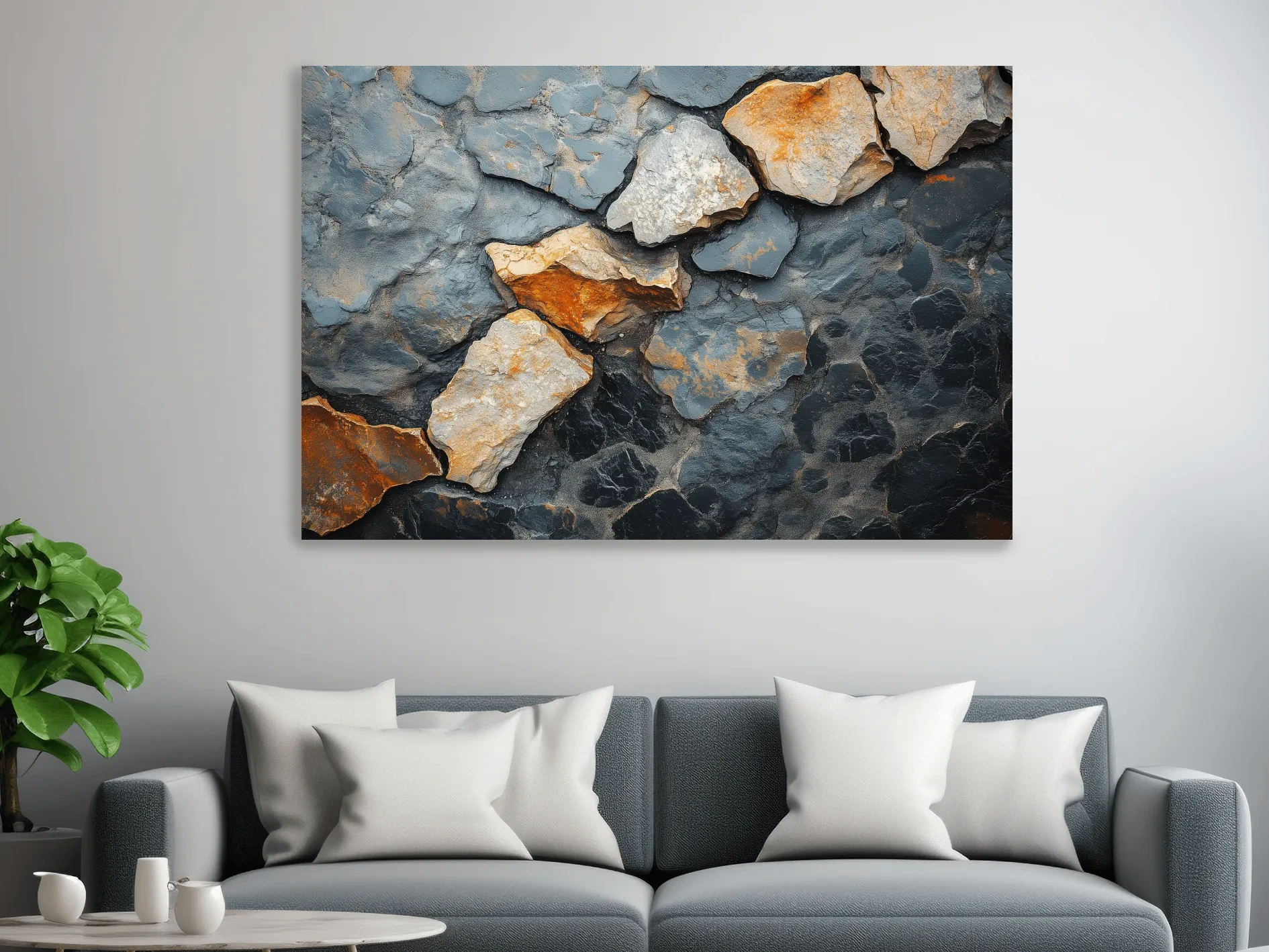 Textured Slate Stone Abstract - Modern Rustic Rock Wall Art