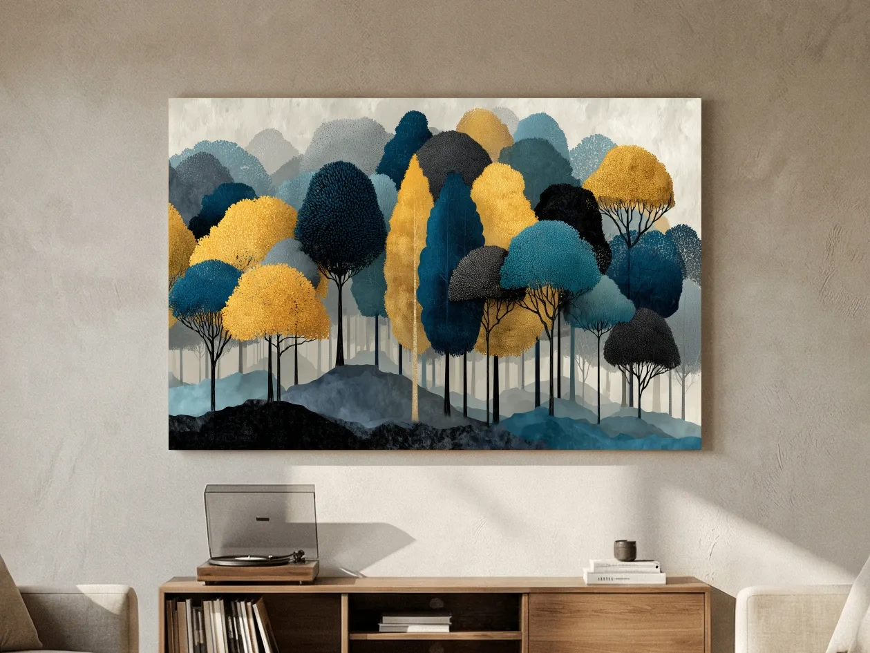 Abstract Woodland Forest Landscape - Contemporary Bohemian Wall Art