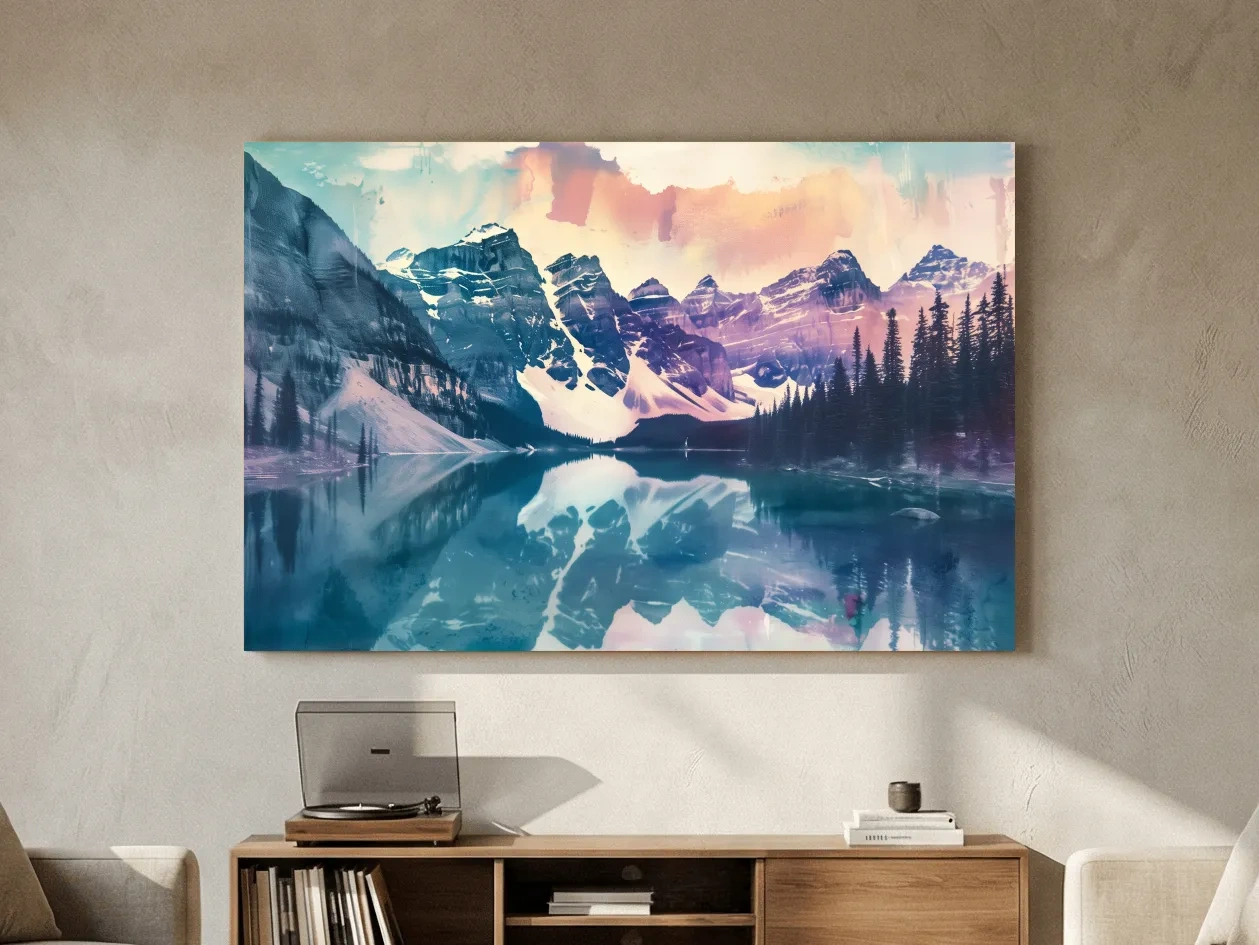 Valley of the Ten Peaks Watercolor Painting - Moraine Lake Banff Wall Art
