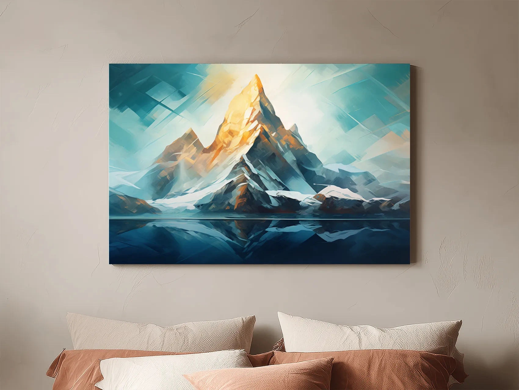 Abstract Alpine Peak Reflection - Modern Mountain Glacier Wall Art