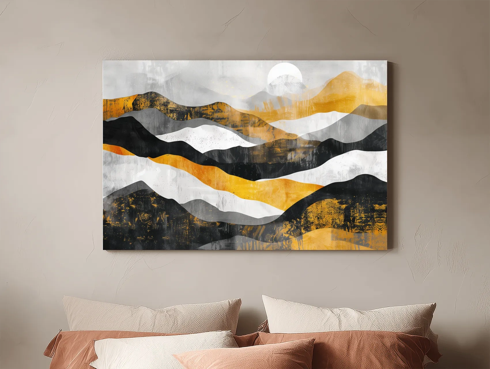 Abstract Layered Mountain Ranges - Modern Landscape Wall Art