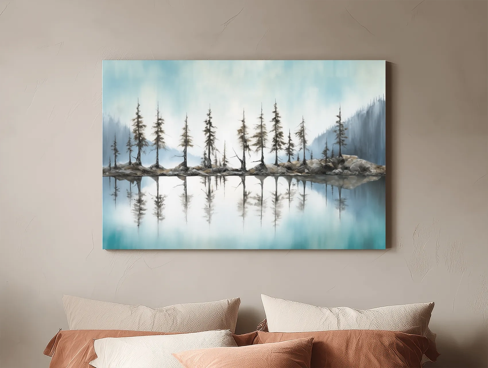 Minimalist Pine Tree Torqouise Alpine Lake Reflection - Pacific Northwest Wall Art