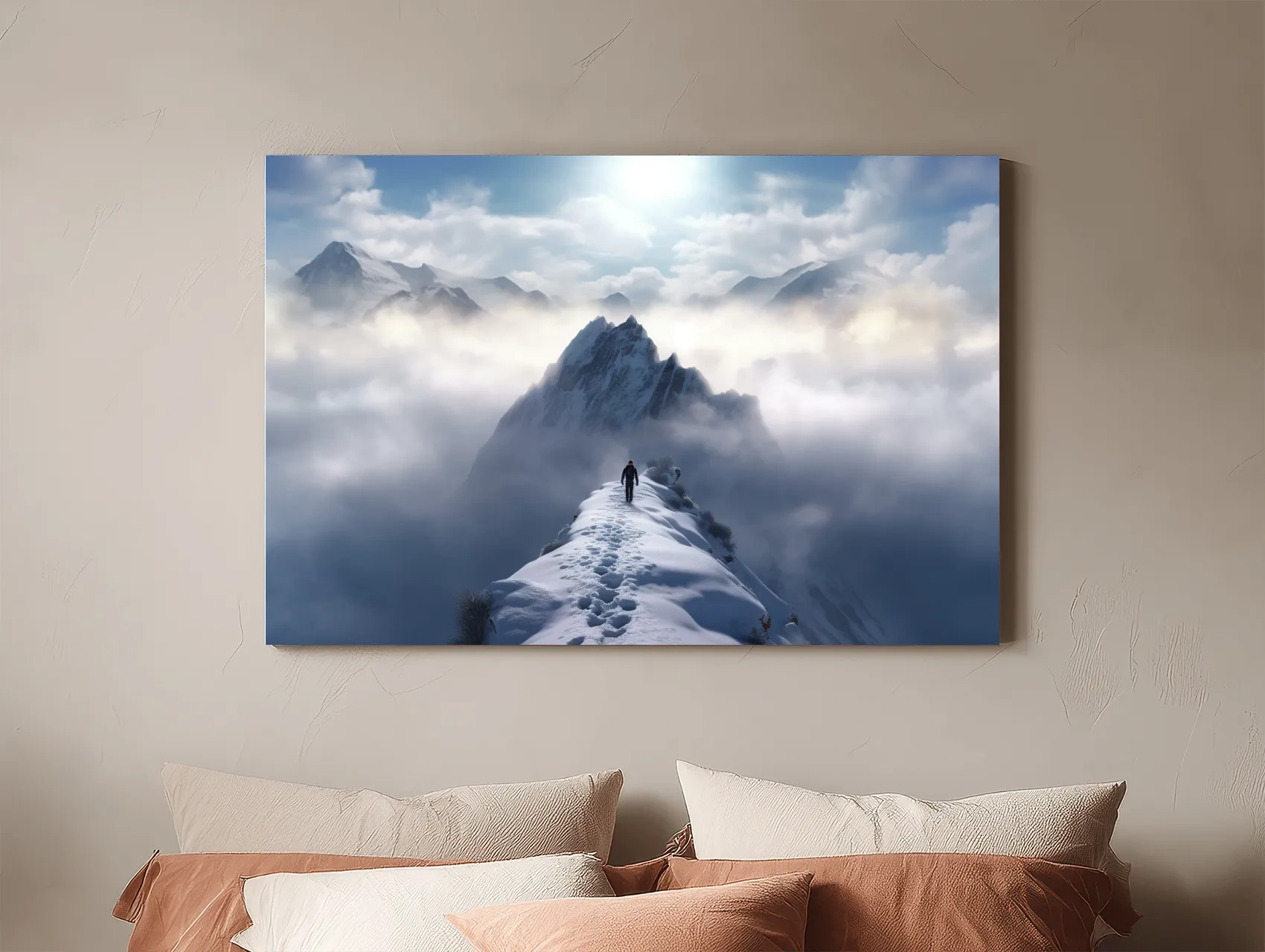 Epic Snowy Mountain Ridge Hike - Photographic Alpine Wall Art