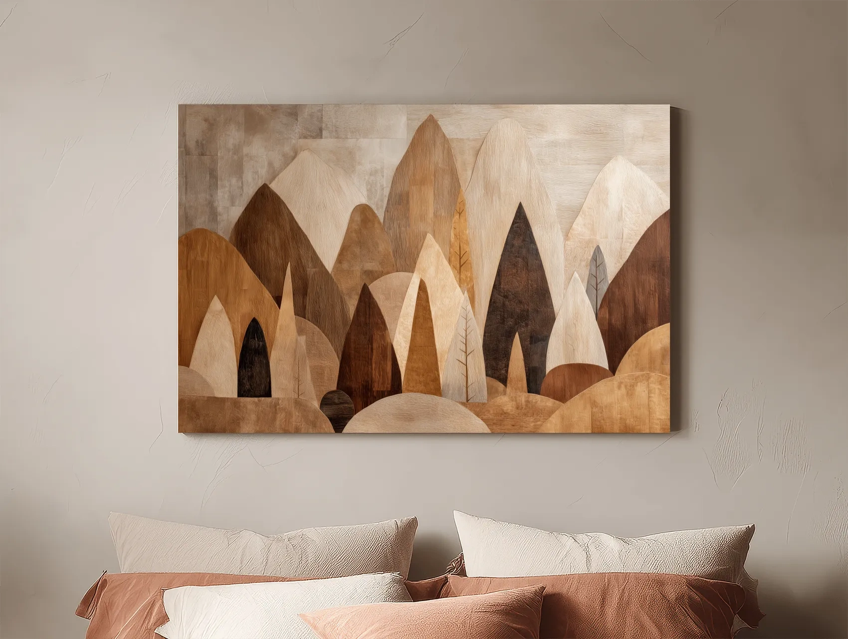 Earthy Abstract Boho Mountains - Modern Minimalist Forest Wall Art