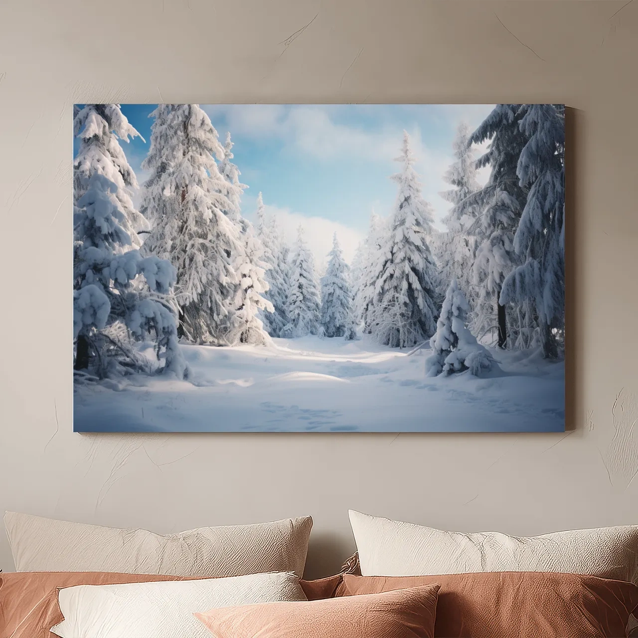 Serene Snowy Pine Forest Photography - Winter Wonderland Nature Wall Art
