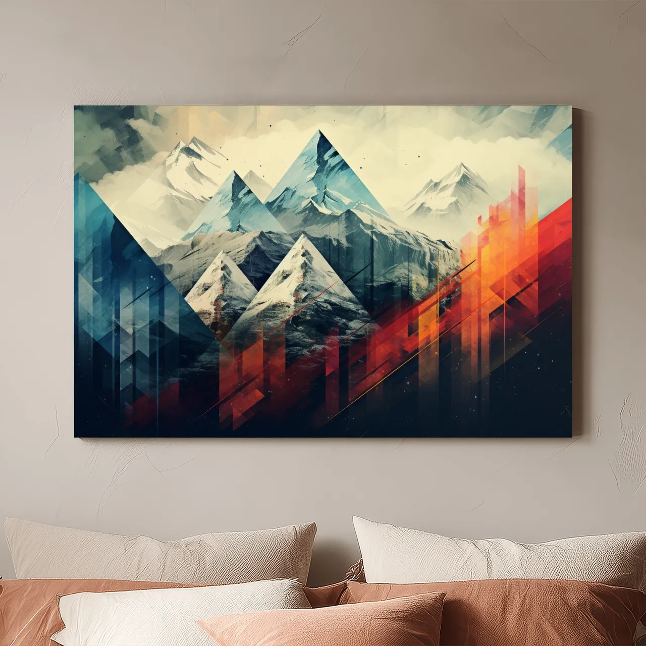 Geometric Abstract Alpine Mountains - Modern Colorful Wall Art