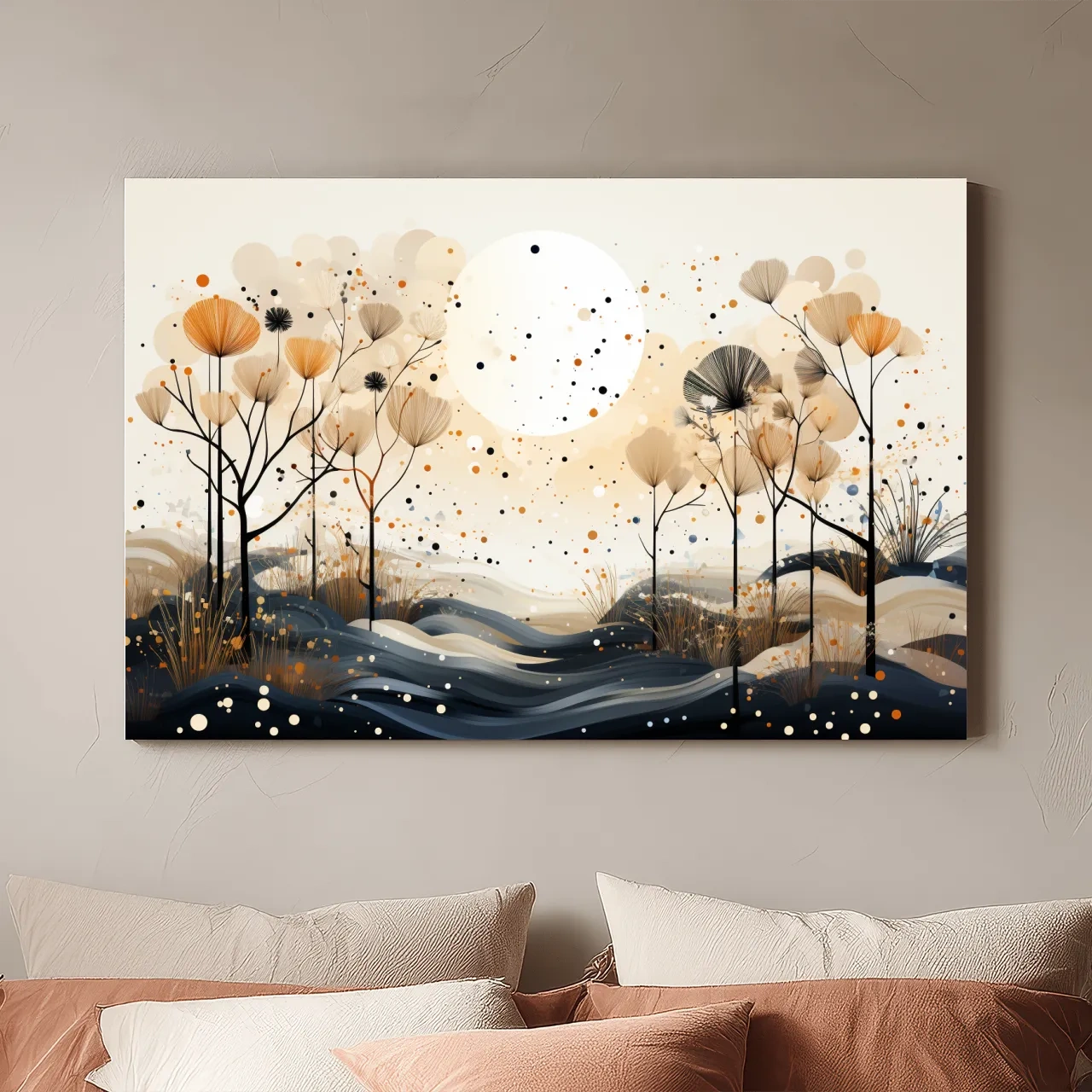 Chic Boho Botanical Dandelion Landscape - Nature Forest Wall Art