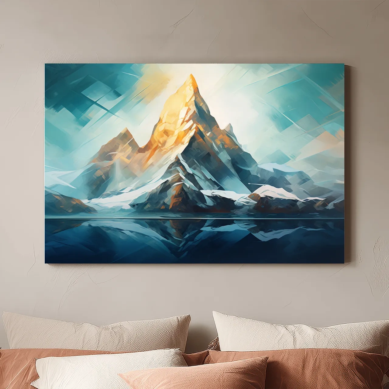 Abstract Alpine Peak Reflection - Modern Mountain Glacier Wall Art