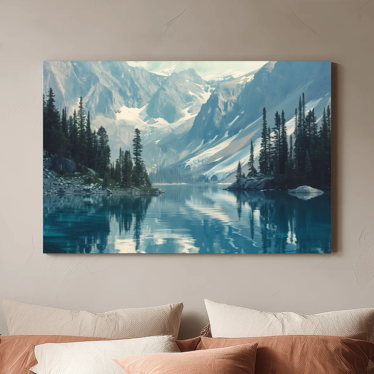 Rocky Mountains Turquoise Alpine Lake Reflection Photography - Pacific Northwest Mountain Wall Art
