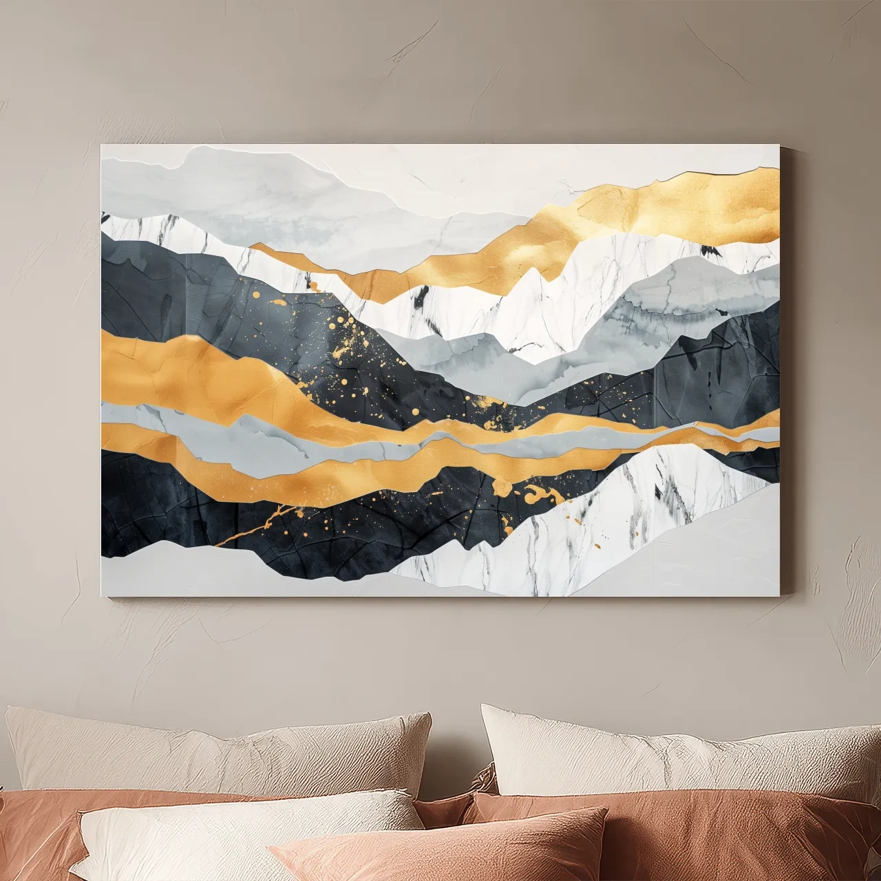Abstract Layered Mountains - Elegant Modern Landscape Wall Art