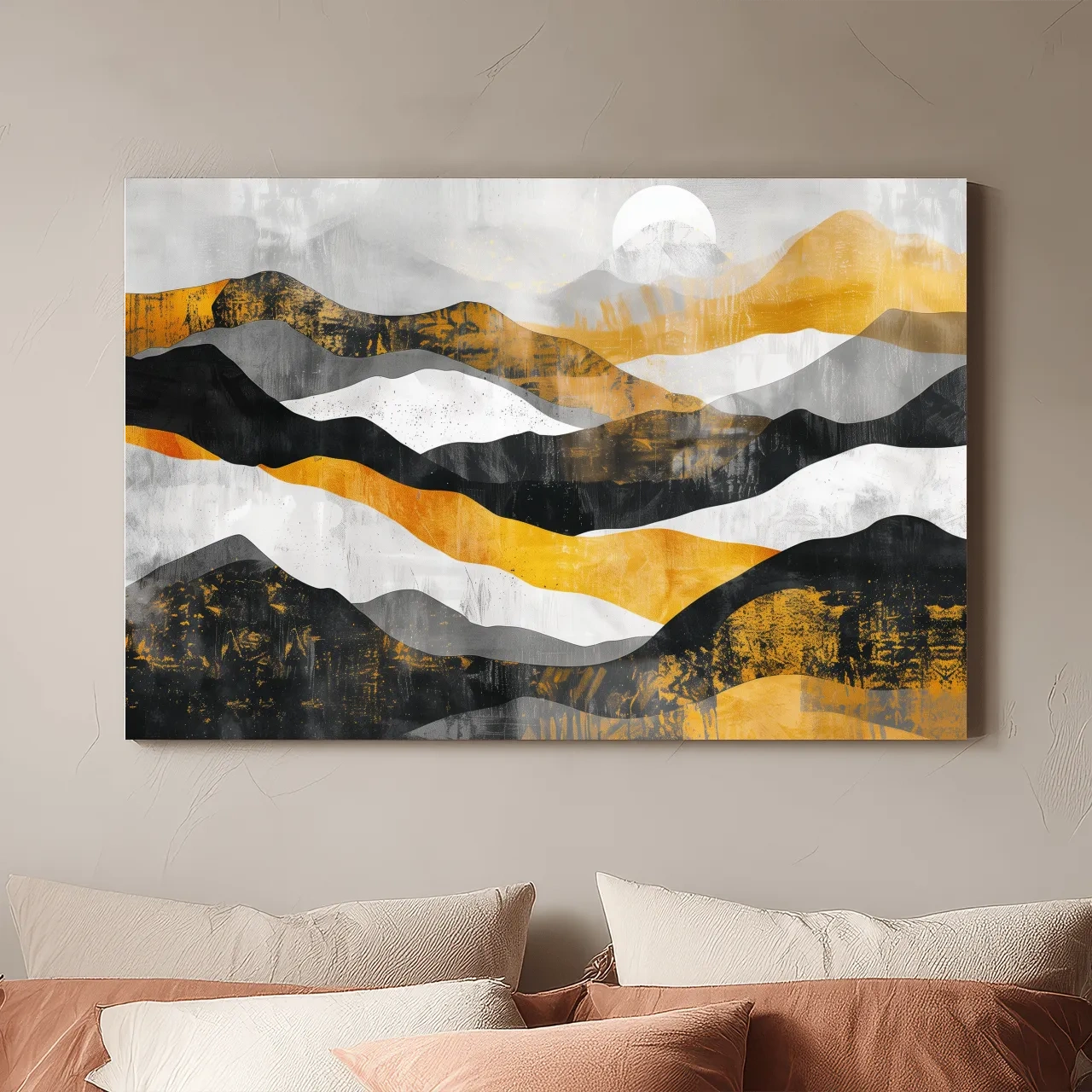 Abstract Layered Mountain Ranges - Modern Landscape Wall Art