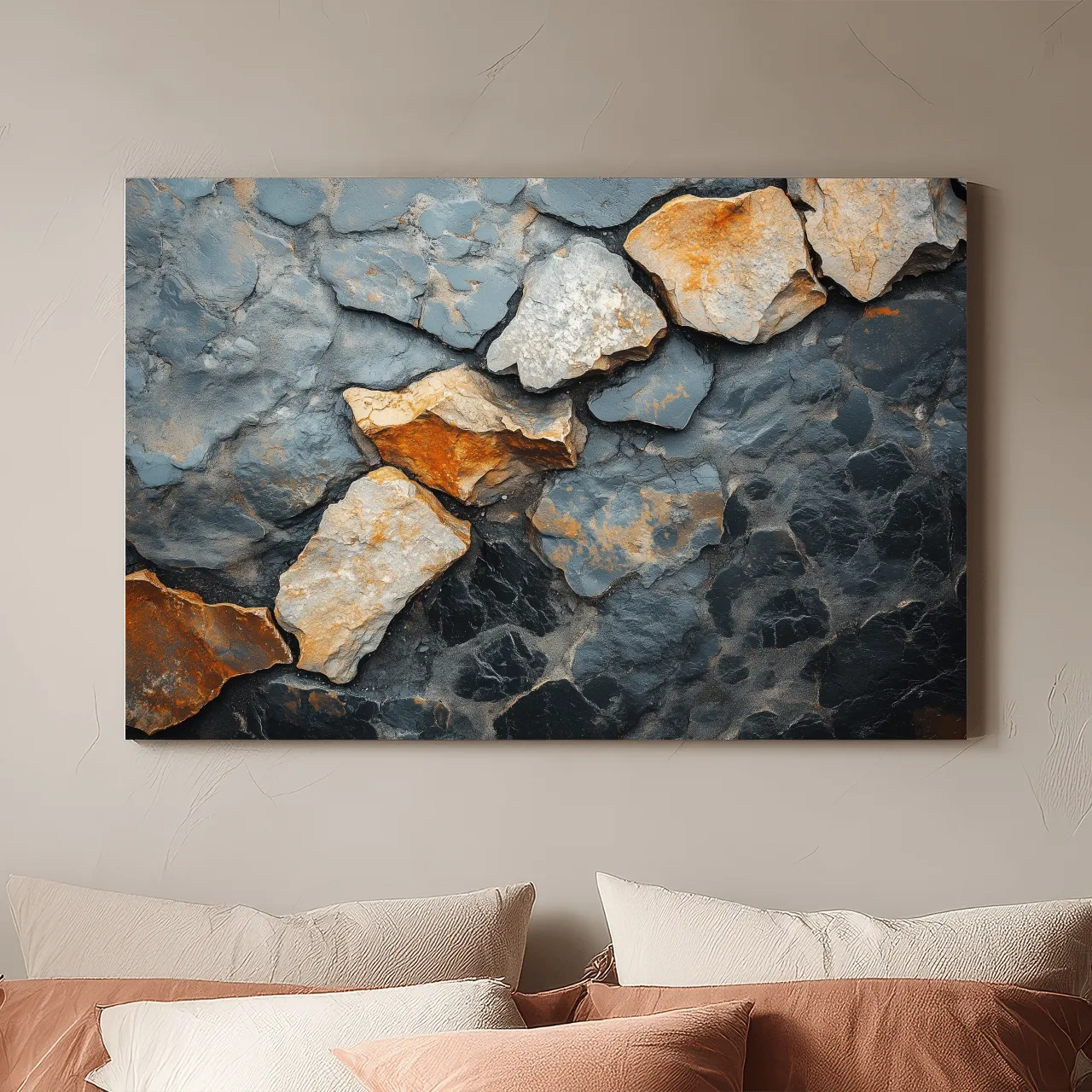 Textured Slate Stone Abstract - Modern Rustic Rock Wall Art