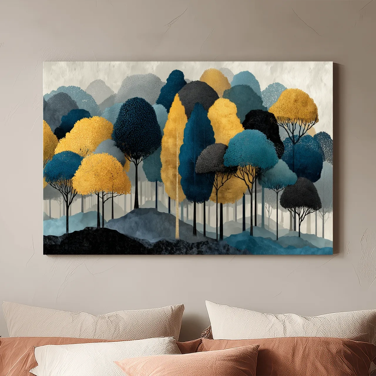 Abstract Woodland Forest Landscape - Contemporary Bohemian Wall Art