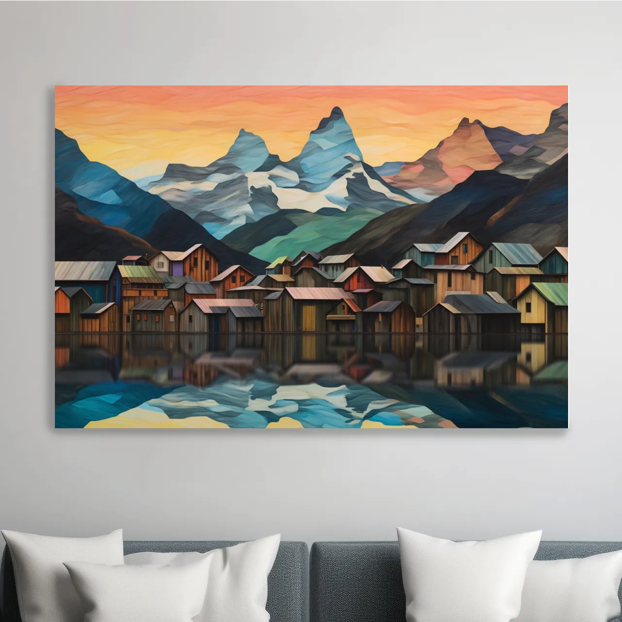 Abstract mountain painting