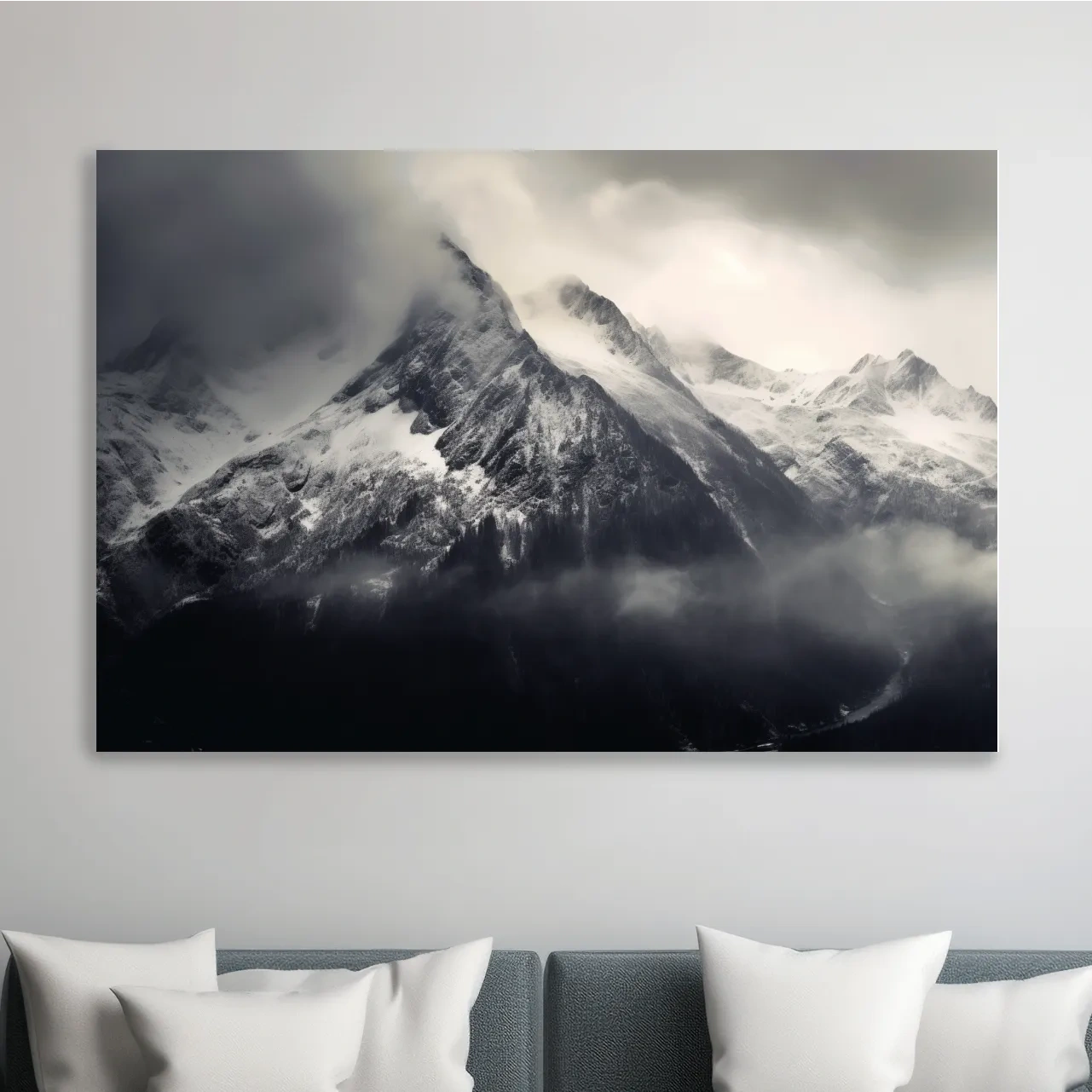 Photographic art, ominous glacier in the clouds