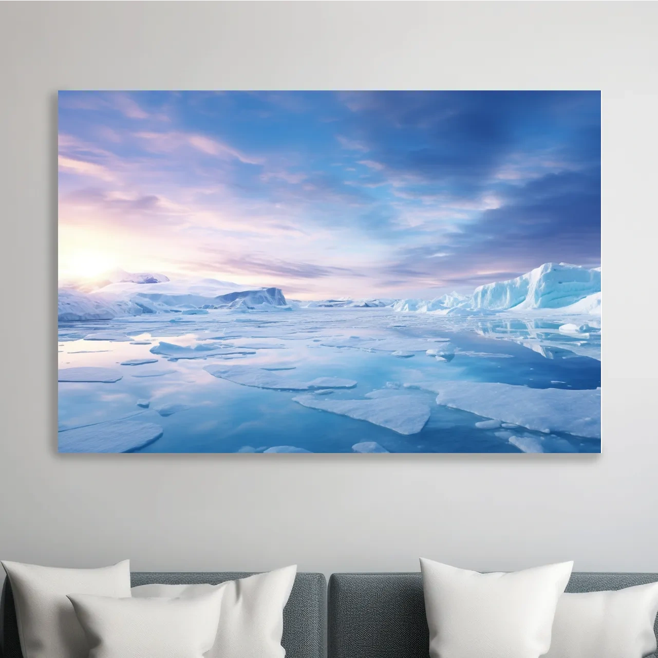 Sunrise over the antarctic ice, photographic wall art