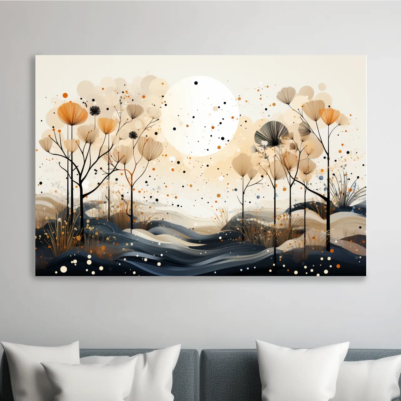 Surreal illustation of a chic boho forest