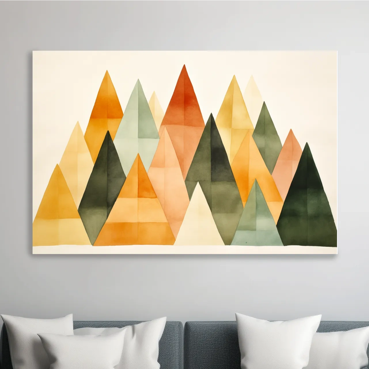 Geometic bohemian mountains illustration wall art