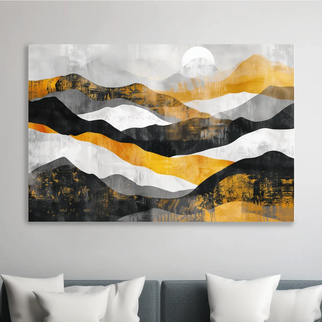 Abstract Layered Mountain Ranges - Modern Landscape Wall Art