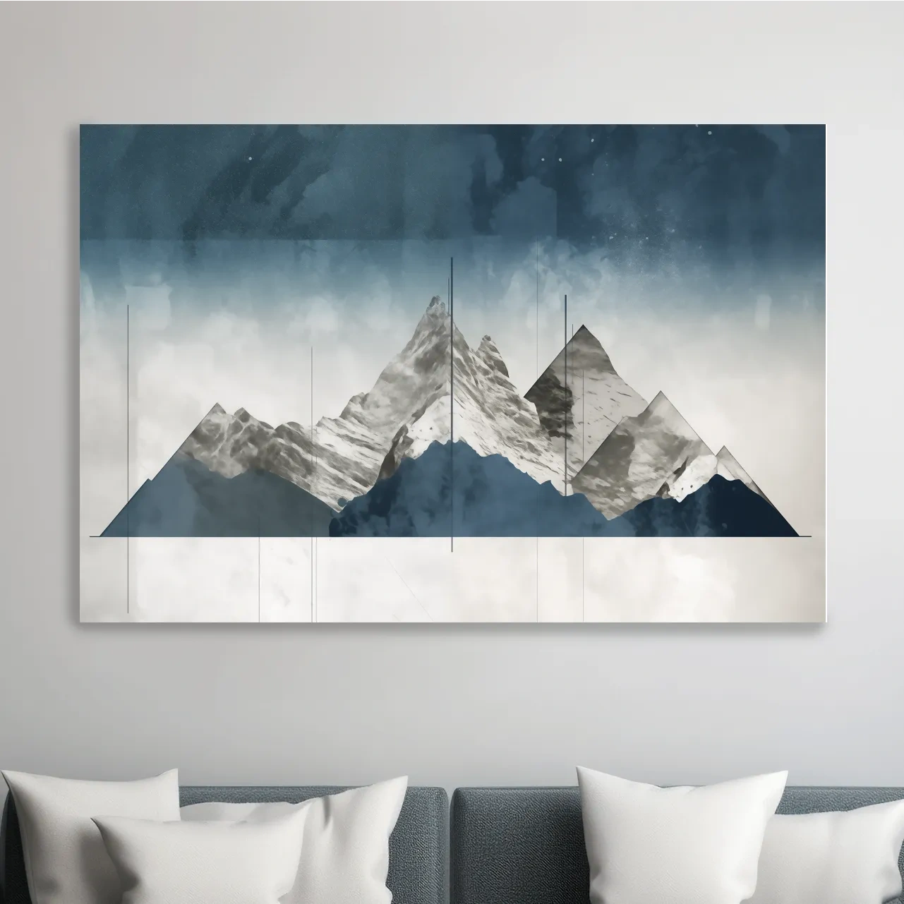 Simple abstract mountain painting