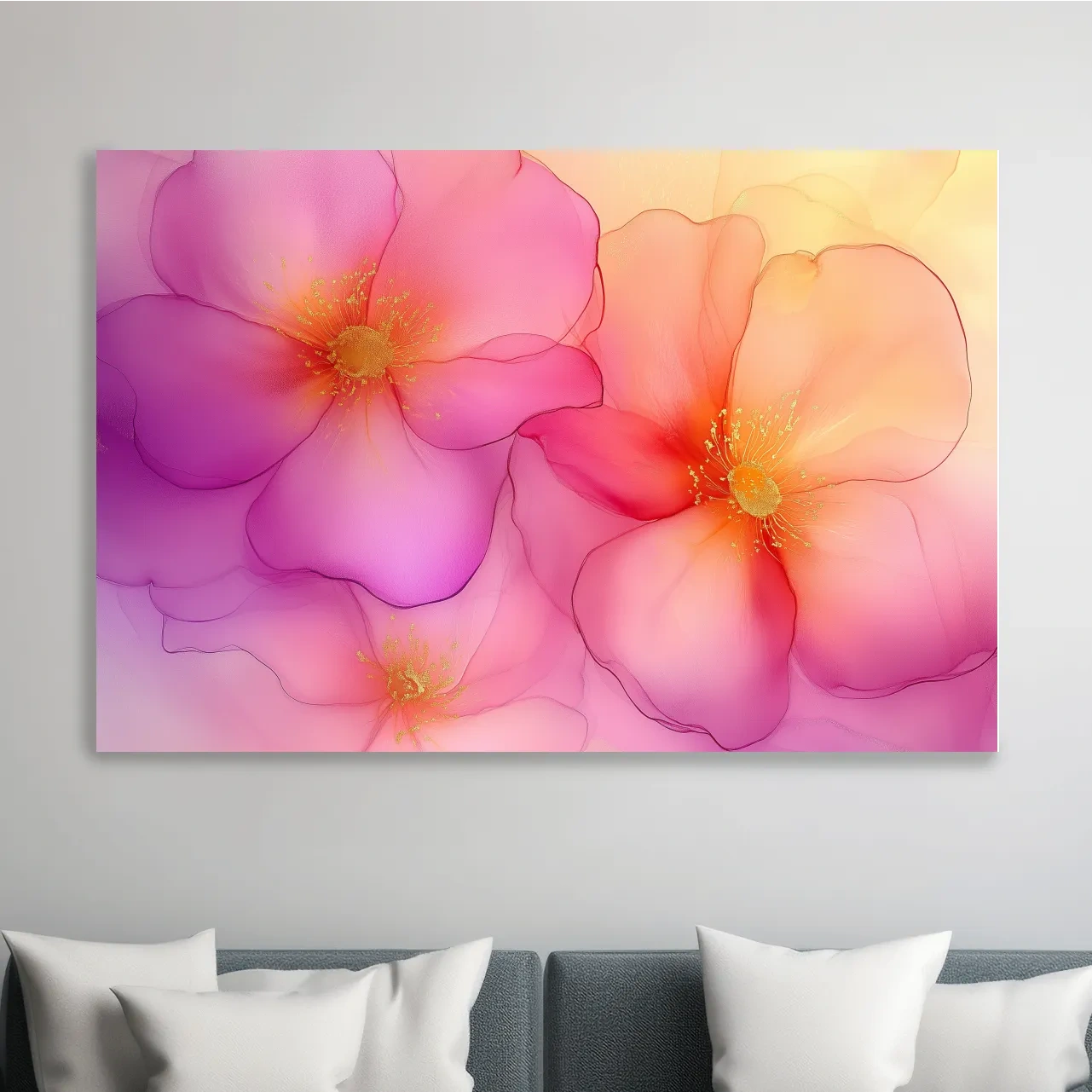 Poppy flowers, beautiful watercolour painting style wall art